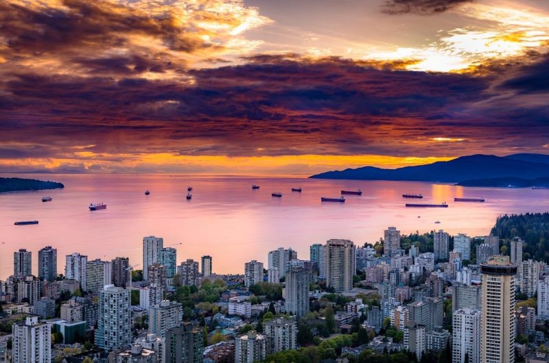 aerial photography of cityscape under brown sky